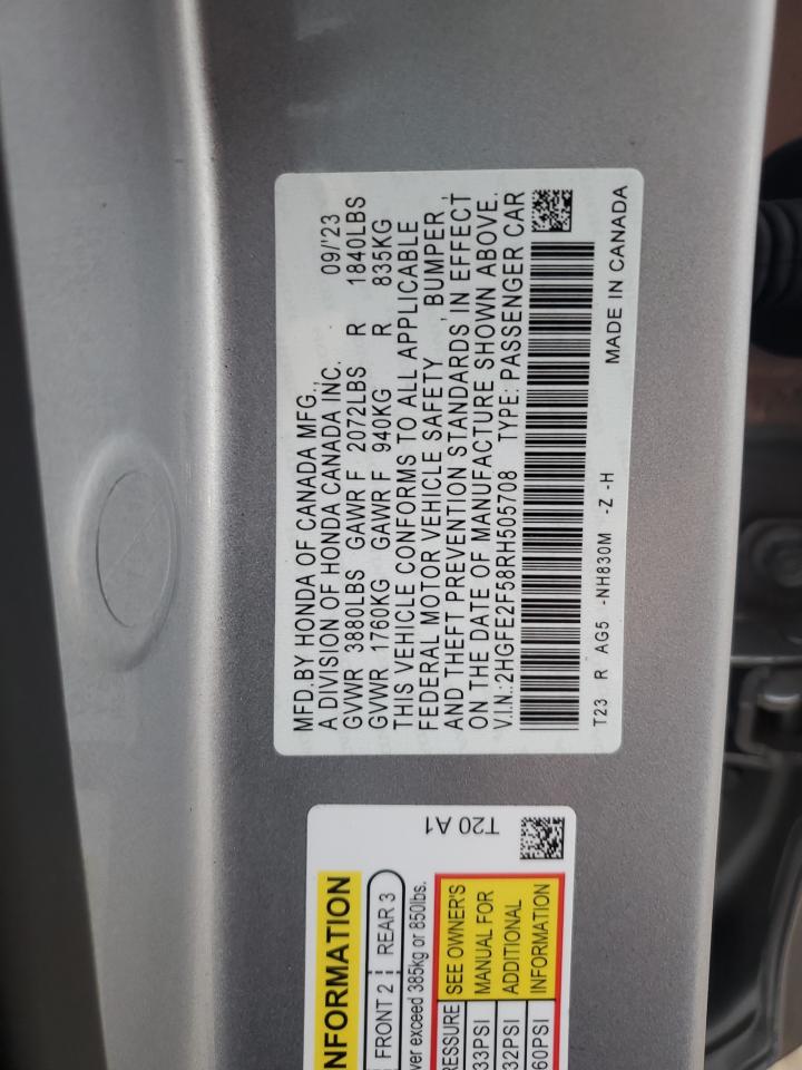 Lot #2972338457 2024 HONDA CIVIC SPOR