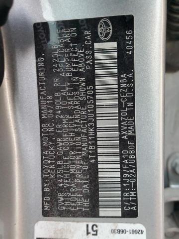 2018 TOYOTA CAMRY L 4T1B11HK3JU105705