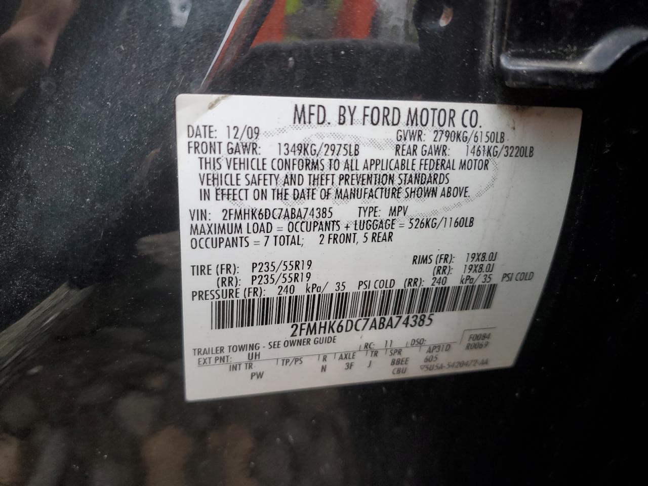 Lot #2886291526 2010 FORD FLEX LIMIT