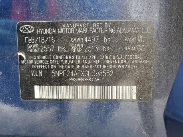 2016 HYUNDAI SONATA SE - 5NPE24AFXGH398552