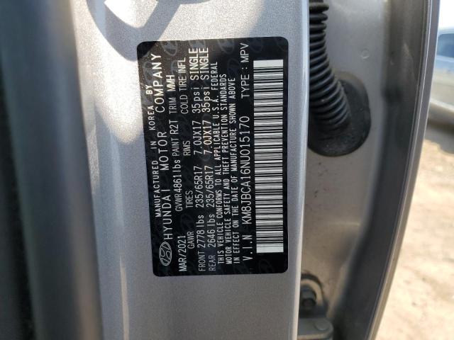 2022 HYUNDAI TUCSON BLU KM8JBCA16NU015170