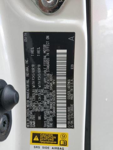 VIN 5TDKKRFH3ES029226 2014 Toyota Highlander, Xle no.13