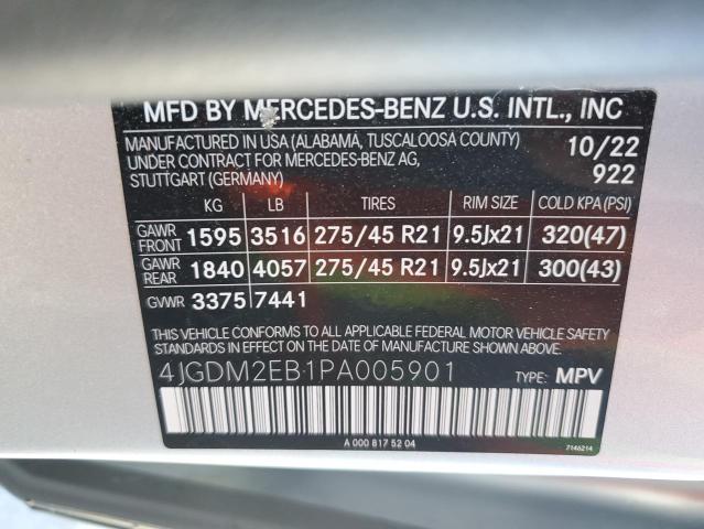 2023 MERCEDES-BENZ EQS SUV 45 - 4JGDM2EB1PA005901