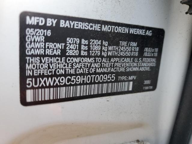 2017 BMW X3 XDRIVE2 - 5UXWX9C59H0T00955