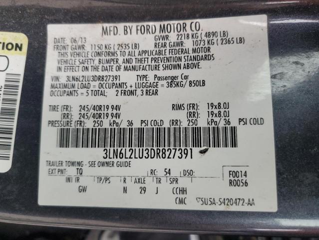 VIN 3LN6L2LU3DR827391 2013 Lincoln MKZ, Hybrid no.12