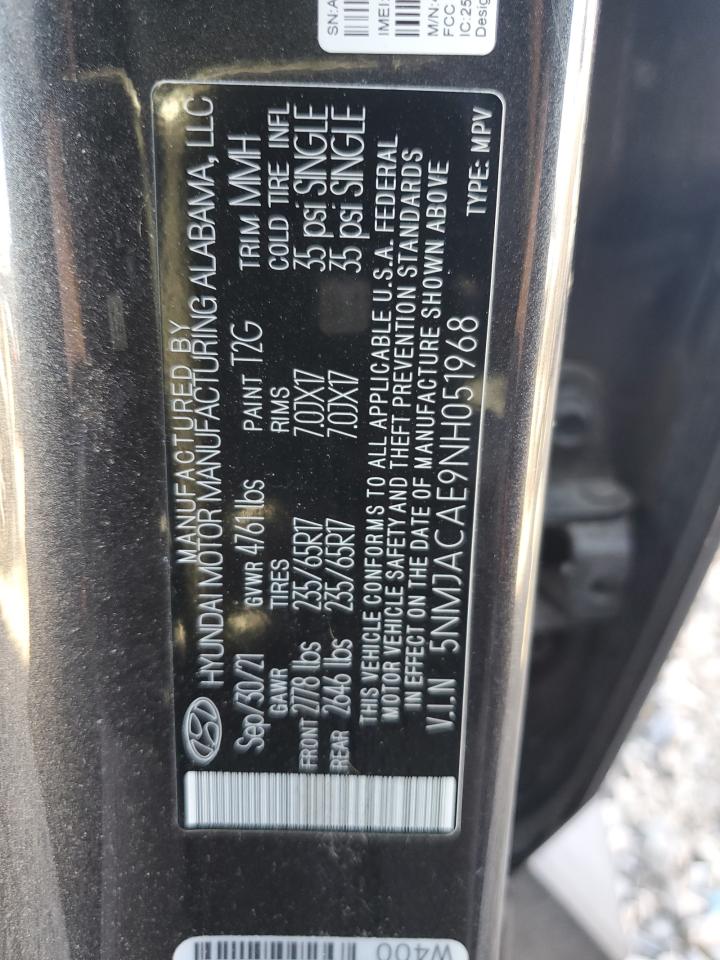 Lot #2955584727 2022 HYUNDAI TUCSON SE