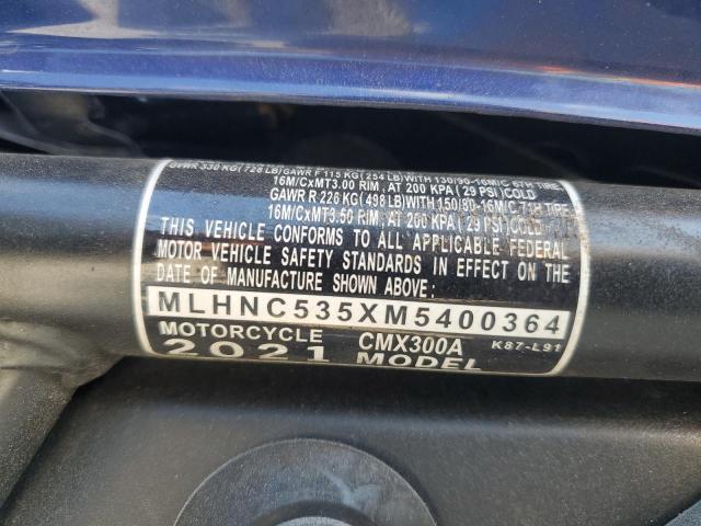 2021 HONDA CMX300 A MLHNC535XM5400364