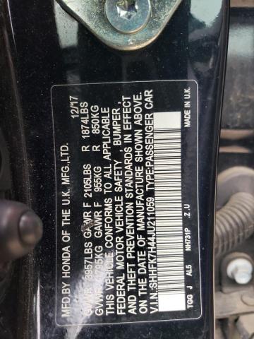 VIN SHHFK7H44JU211059 2018 HONDA CIVIC no.12