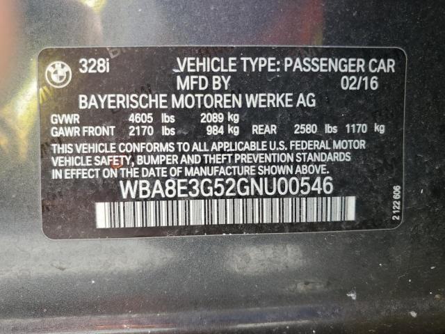 VIN WBA8E3G52GNU00546 2016 BMW 3 Series, 328 Xi Sulev no.13