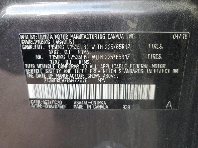2016 TOYOTA RAV4 XLE - 2T3RFREV7GW477626