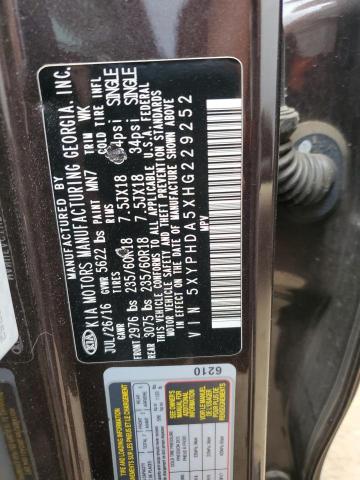 2017 KIA SORENTO EX - 5XYPHDA5XHG229252