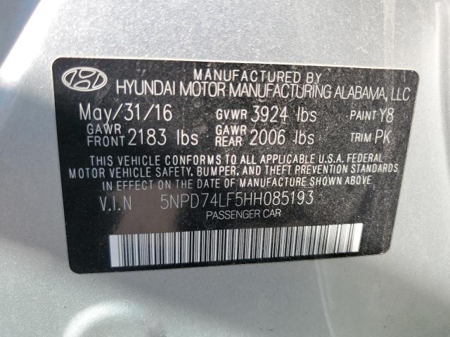 2017 HYUNDAI ELANTRA SE - 5NPD74LF5HH085193