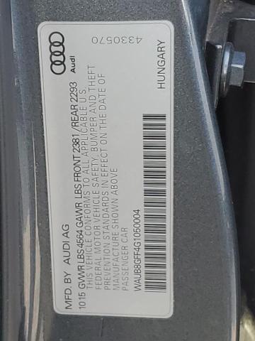 2016 AUDI A3 PREMIUM - WAUB8GFF4G1050004