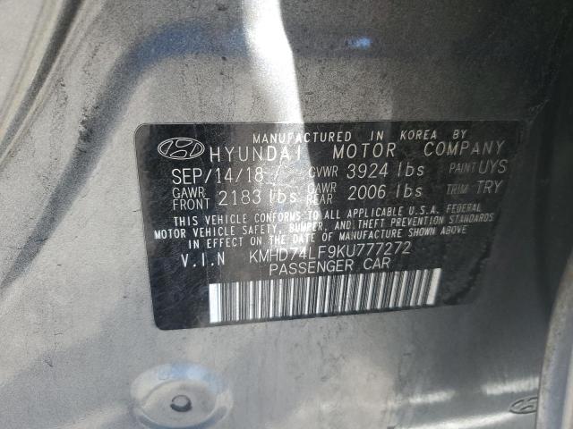 2019 HYUNDAI ELANTRA SE - KMHD74LF9KU777272