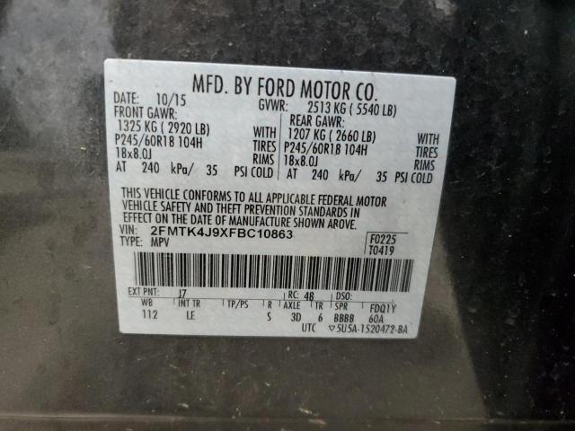 2015 FORD EDGE SEL - 2FMTK4J9XFBC10863