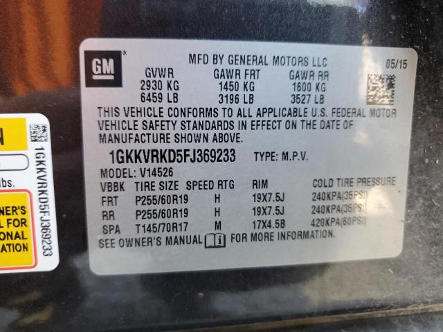 VIN 1GKKVRKD5FJ369233 2015 GMC Acadia, Slt-1 no.13