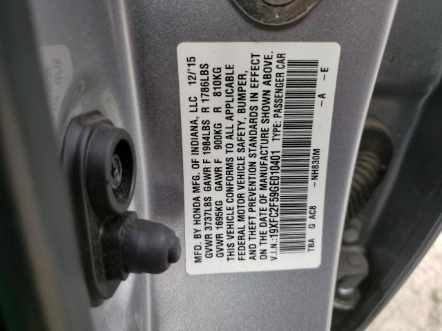 VIN 19XFC2F59GE010401 2016 Honda Civic, LX no.13