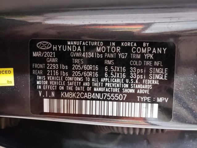 2022 HYUNDAI KONA SEL - KM8K2CAB4NU755507