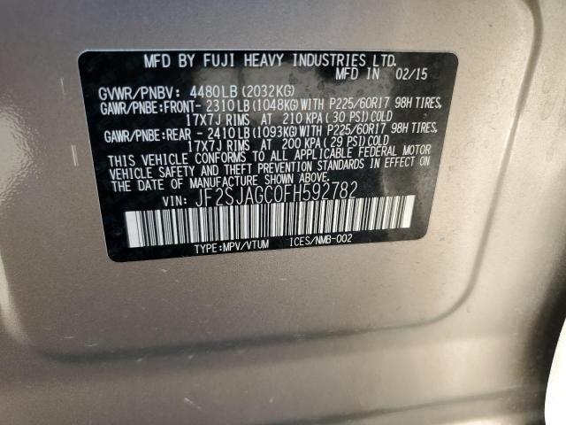 VIN JF2SJAGC0FH592782 2015 Subaru Forester, 2.5I Pr... no.13