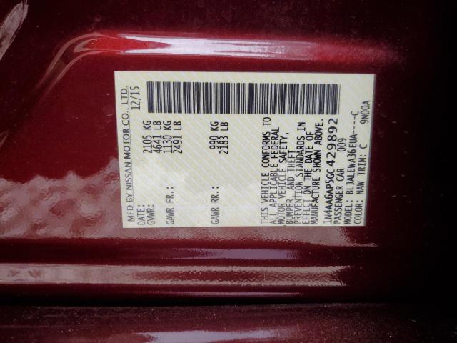 2016 NISSAN MAXIMA 3.5 - 1N4AA6AP5GC429892