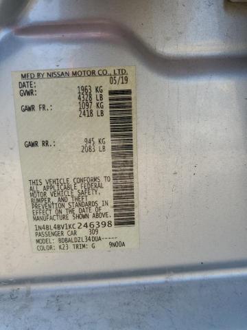 2019 NISSAN ALTIMA S - 1N4BL4BV1KC246398