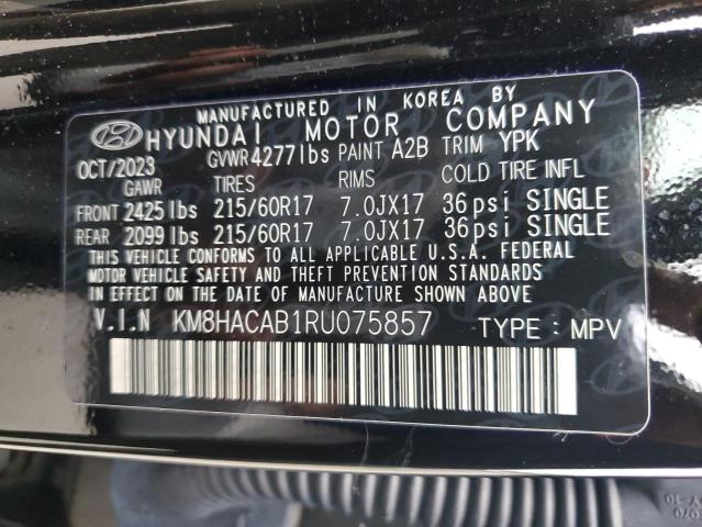 VIN KM8HACAB1RU075857 2024 Hyundai Kona, SE no.12