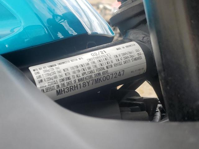 2021 YAMAHA YZFR3 A MH3RH18Y7MK007247