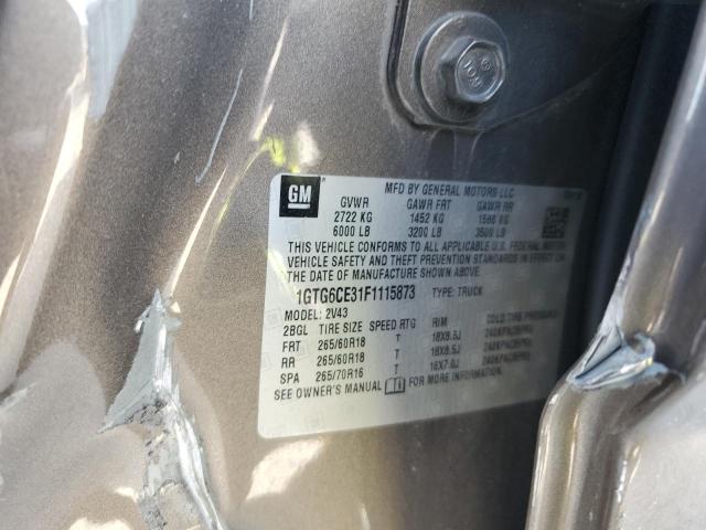 2015 GMC CANYON SLT 1GTG6CE31F1115873