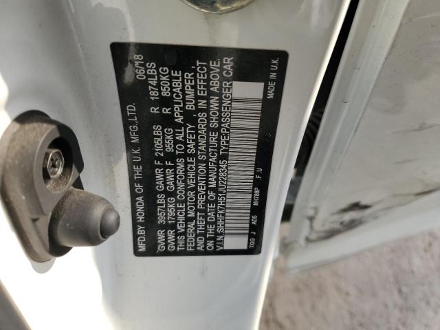 2018 HONDA CIVIC EX - SHHFK7H51JU228345