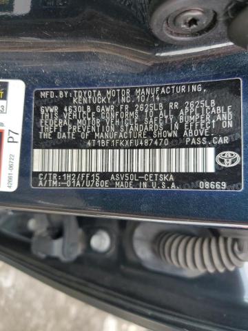 VIN 4T1BF1FKXFU487470 2015 Toyota Camry, LE no.12