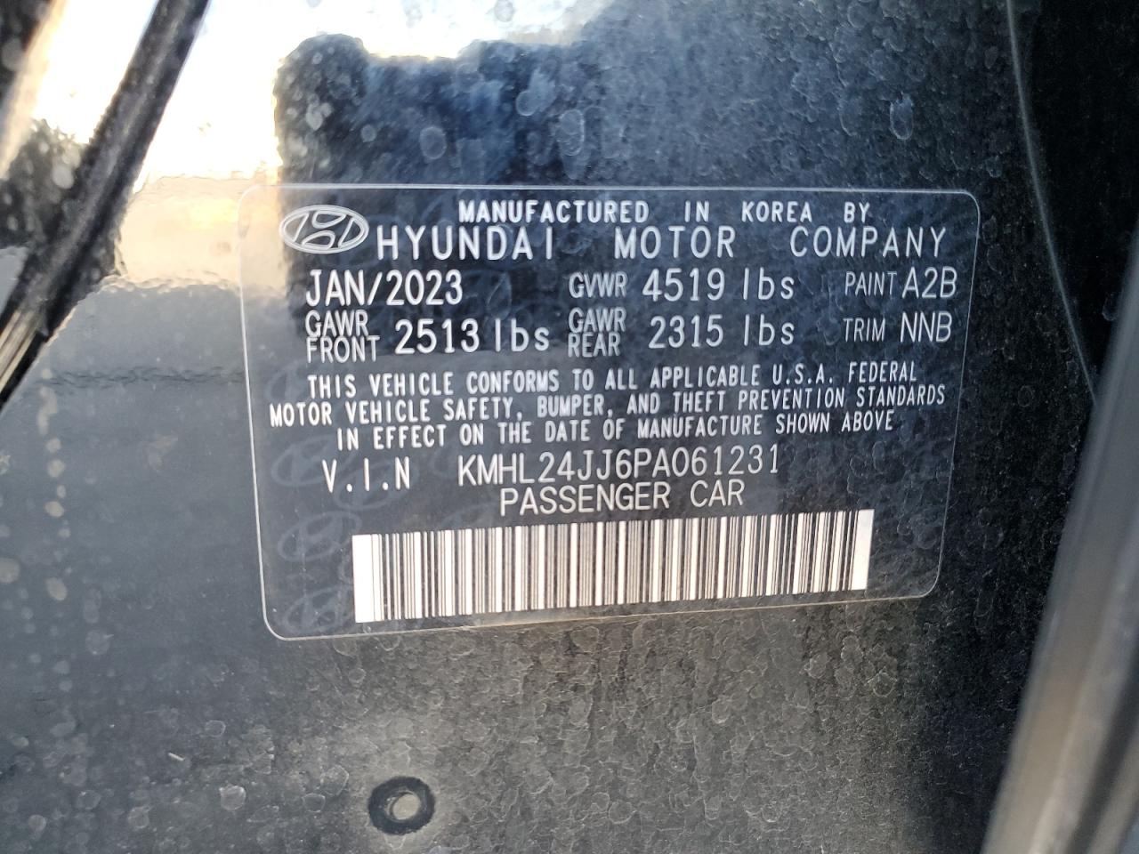 Lot #2979316675 2023 HYUNDAI SONATA HYB