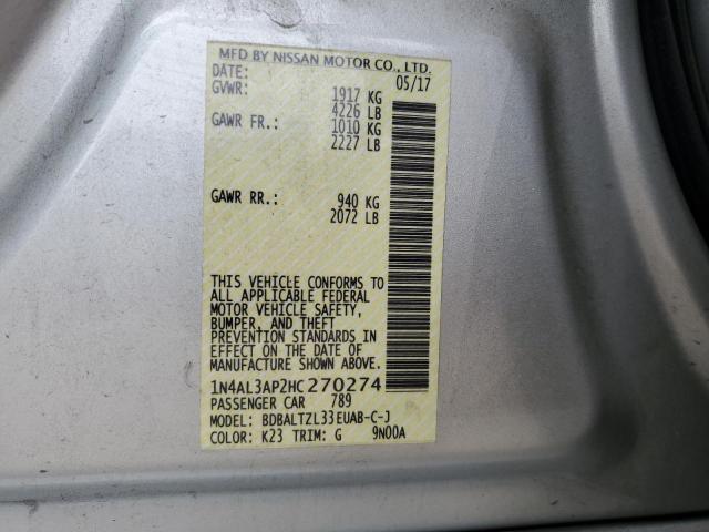 2017 NISSAN ALTIMA 2.5 - 1N4AL3AP2HC270274