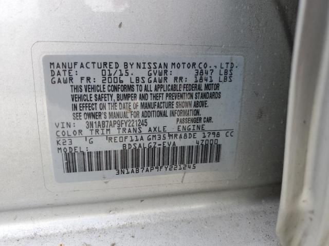 VIN 3N1AB7AP9FY221245 2015 Nissan Sentra, S no.12