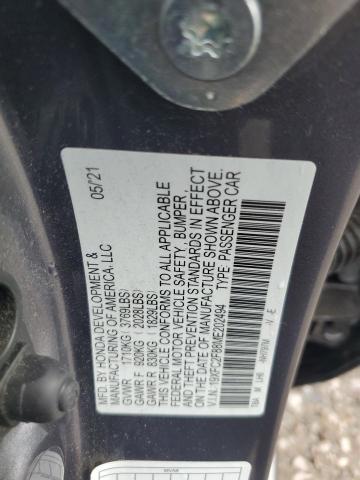 VIN 19XFC2F88ME202494 2021 Honda Civic, Sport no.12