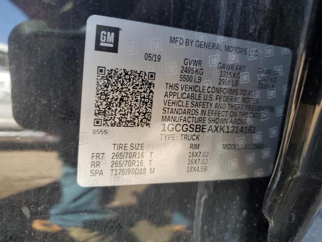 2019 CHEVROLET COLORADO - 1GCGSBEAXK1314161