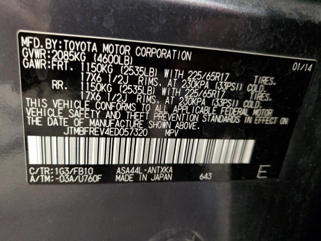 VIN JTMBFREV4ED057320 2014 Toyota RAV4, LE no.13