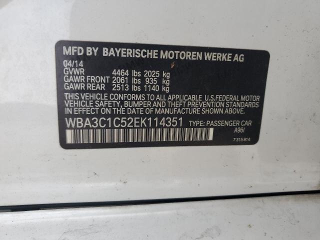 VIN WBA3C1C52EK114351 2014 BMW 3 Series, 328 I Sulev no.12