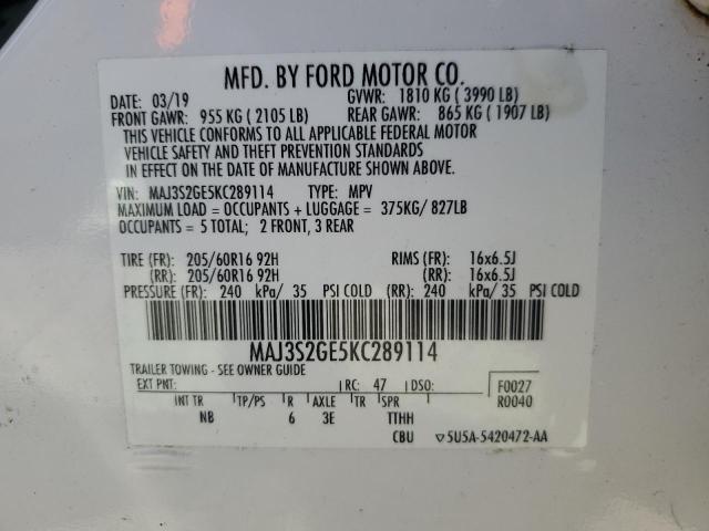 2019 FORD ECOSPORT S - MAJ3S2GE5KC289114