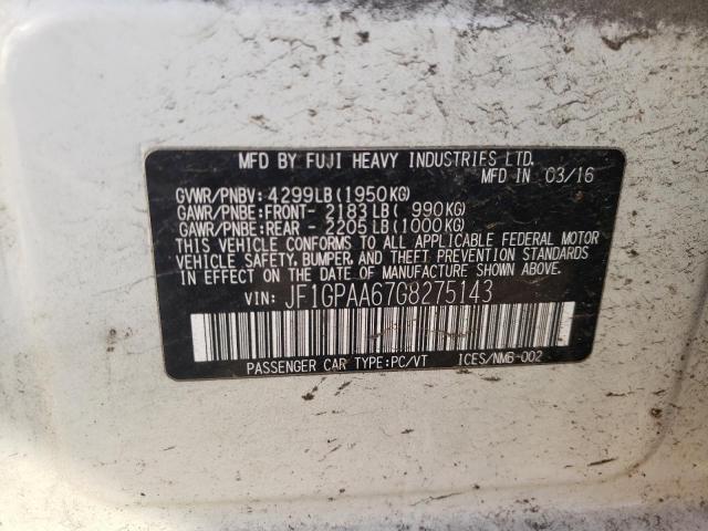 2016 SUBARU IMPREZA - JF1GPAA67G8275143