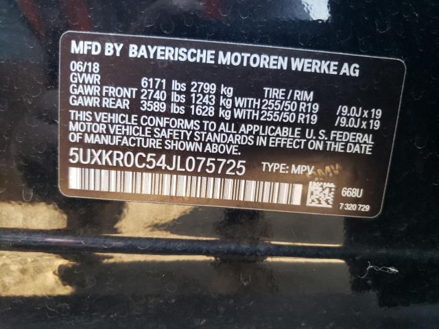 2018 BMW X5 XDRIVE3 - 5UXKR0C54JL075725
