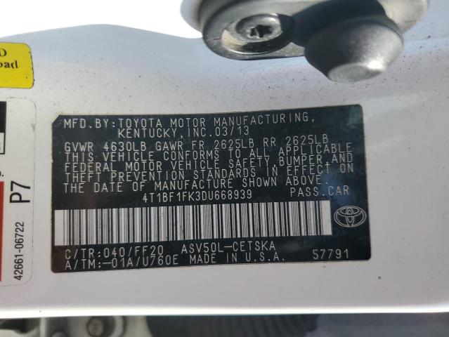 VIN 4T1BF1FK3DU668939 2013 Toyota Camry, L no.13