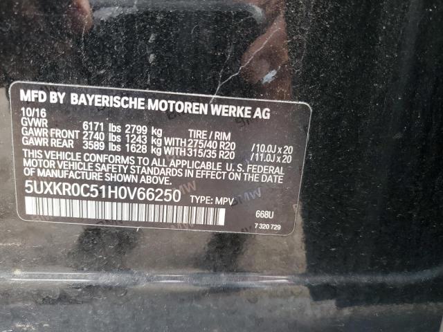 VIN 5UXKR0C51H0V66250 2017 BMW X5, Xdrive35I no.14