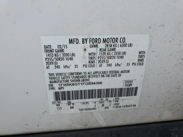 2015 FORD EXPLORER S - 1FM5K8GT1FGB94306