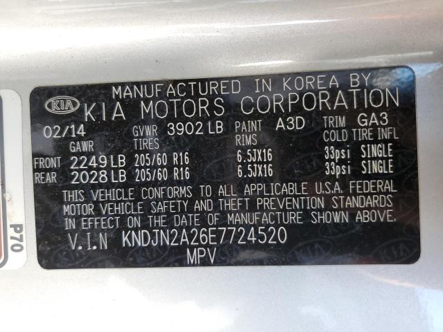 VIN KNDJN2A26E7724520 2014 KIA Soul no.12