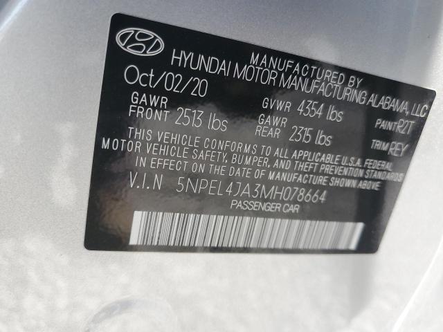 2021 HYUNDAI SONATA SEL 5NPEL4JA3MH078664  69575304