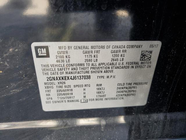 2018 CHEVROLET EQUINOX LT - 2GNAXKEX4J6137038