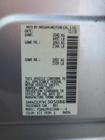 VIN 1N4AZ1CP7KC305088 2019 Nissan Leaf, S no.12