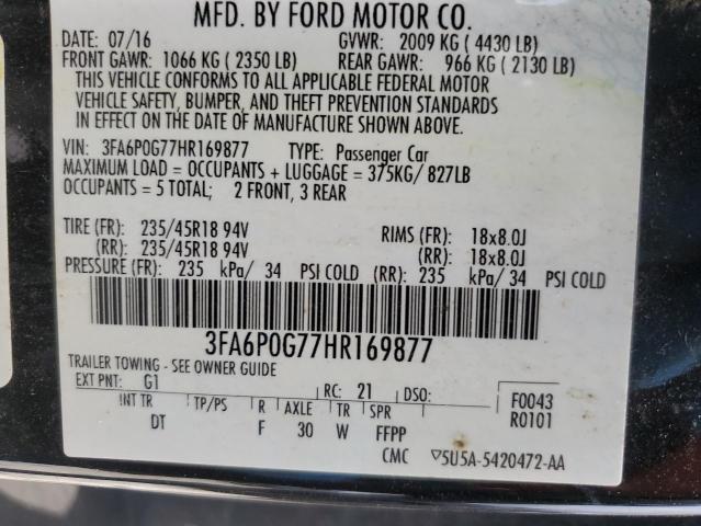 VIN 3FA6P0G77HR169877 2017 Ford Fusion, S no.12