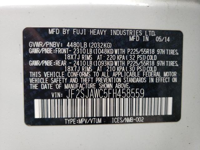2015 SUBARU FORESTER 2 - JF2SJAWC5FH458559