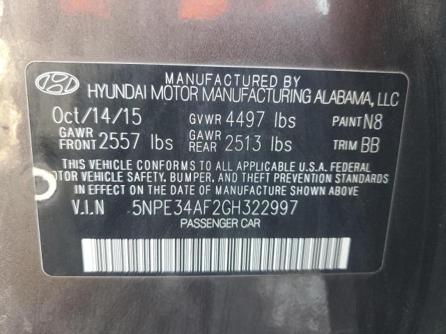 2016 HYUNDAI SONATA SPO - 5NPE34AF2GH322997